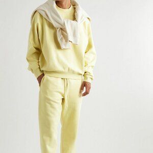 NWT ESSENTIALS Fear of God Men's 2pc Hooded Sweatshirt Sweatpants Jogger Yellow